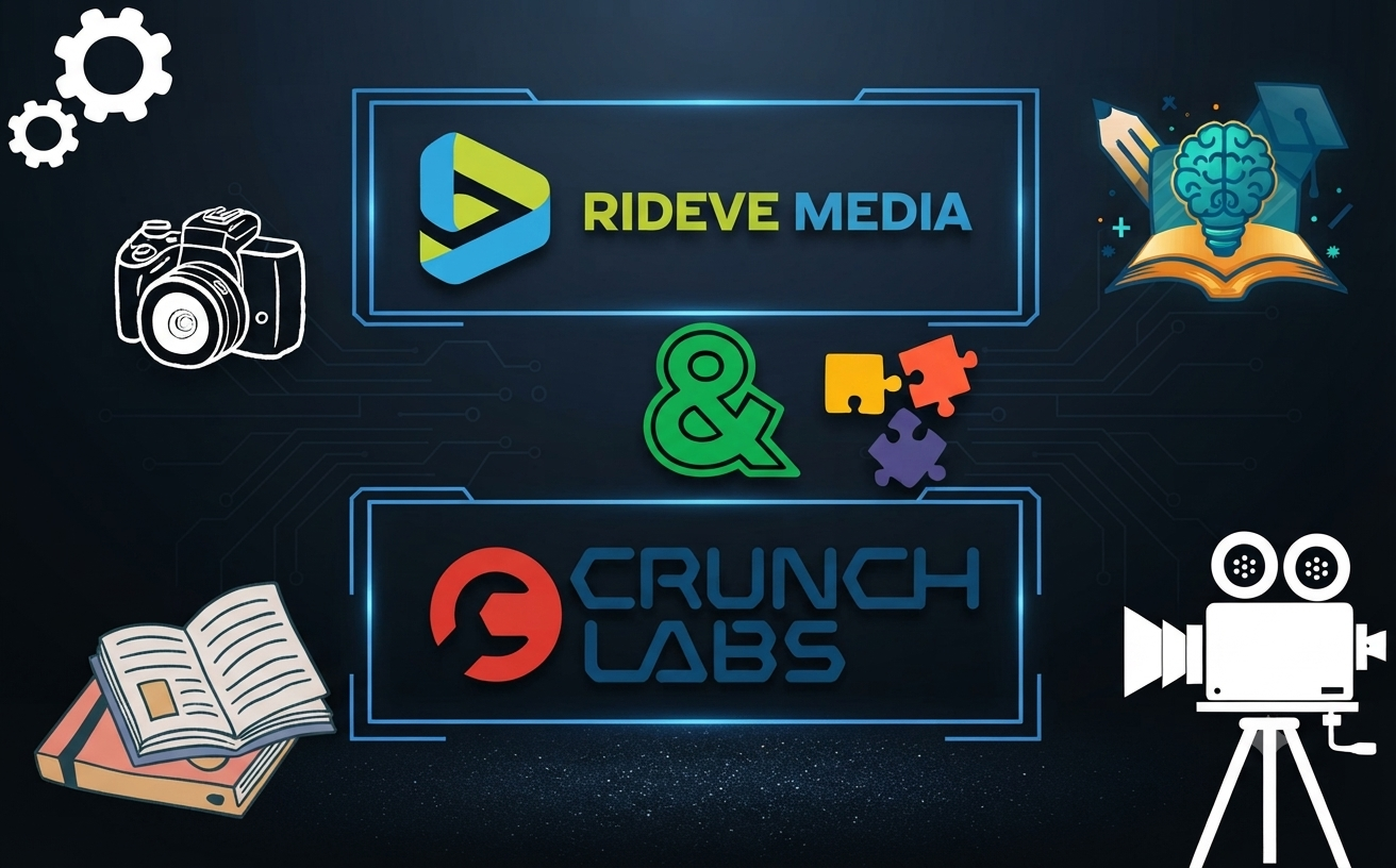 Crunchlabs and Rideve Media collaboration poster
